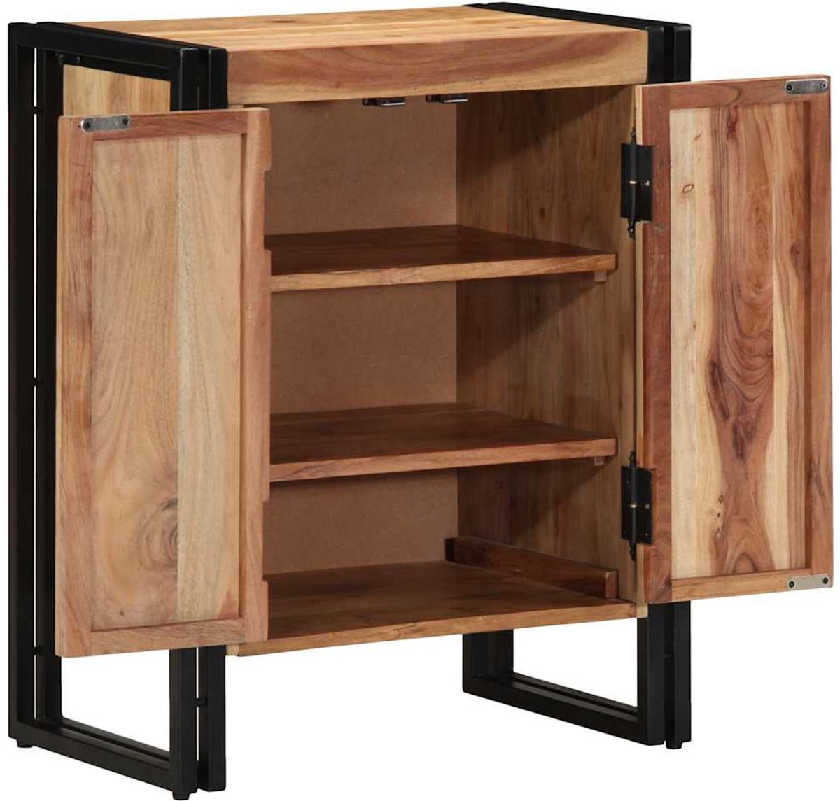 Schoenenkast | Schoenenrek | Schoenopbergkast Zwart 30 x 30 x 40 cm Massief acaciahout (6248446699264)