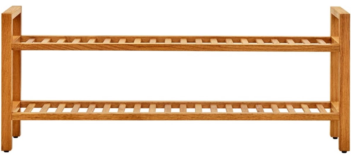 Schoenenkast | Schoenenrek met 2 schappen 100x27x40 cm massief eikenhout (6248446698793)