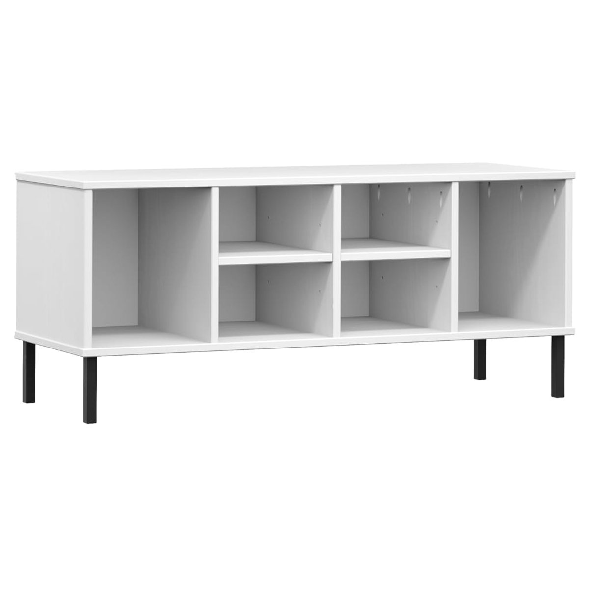 Schoenenkast | Schoenenrek met metalen poten OSLO 106x35x45 cm grenenhout wit (6248446698984)