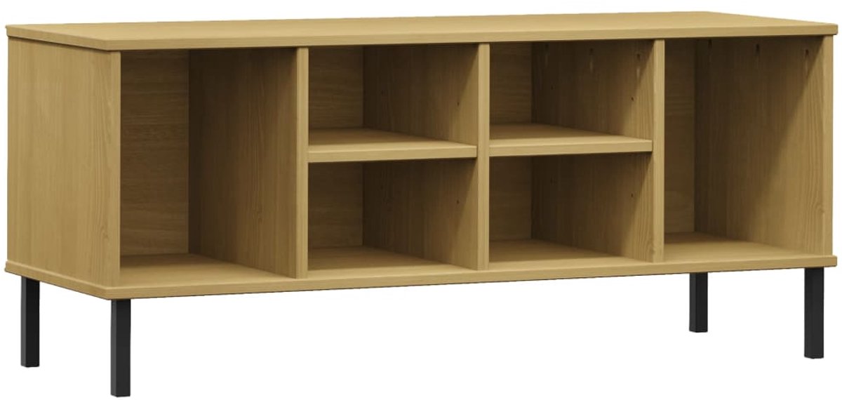 Schoenenkast | Schoenenrek met metalen poten OSLO 106x35x45cm grenenhout bruin (6248446698991)