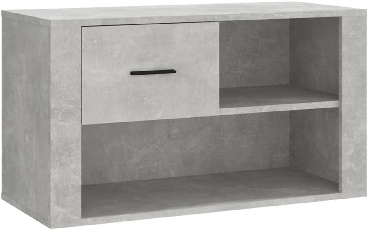 Schoenenkast met 3 vakken 80x35x45 cm Beton Grijs Industrieel (9101024514106)
