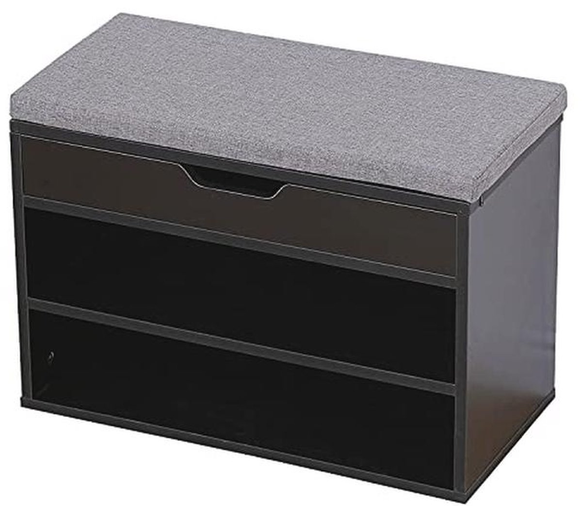 Schoenenkast met twee compartimenten en zwart design (9101002141706)