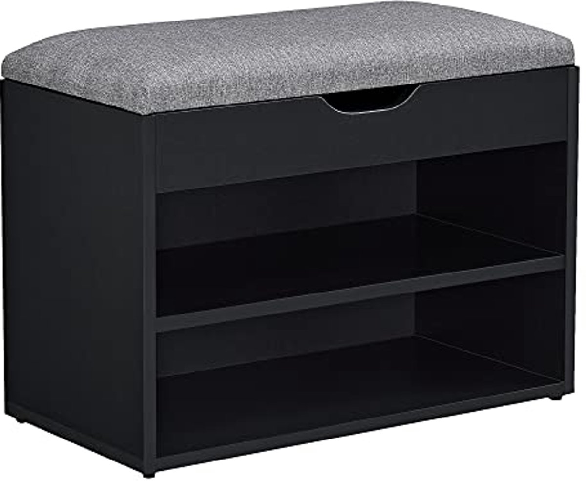 Schoenenkast zwart en grijs 46x60x30 cm voor 4 paar schoenen (6153803227243)