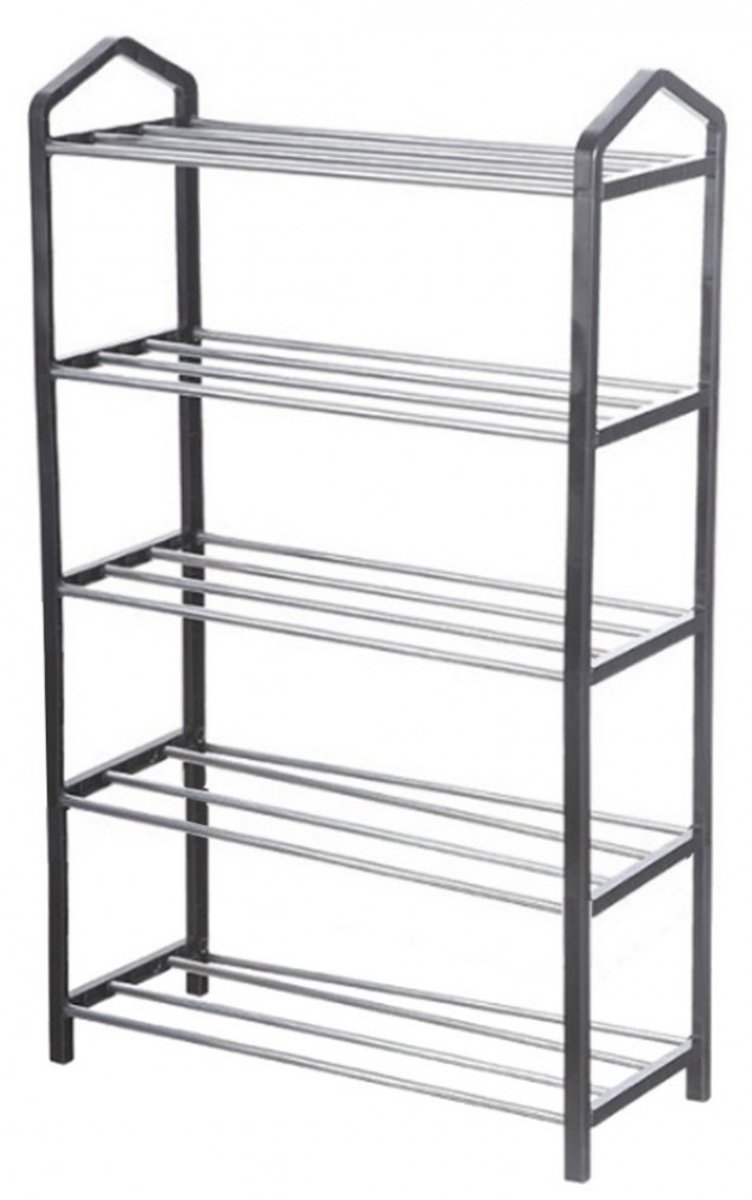 Schoenenrek - Praktische Schoenenkast - XXL - Zwart Metaal - Shoenen Rek Kast Opbergkast - Shoe Rack - Voor 20 Schoenen - Schoenenrek - 10 Paar (6090921460490)