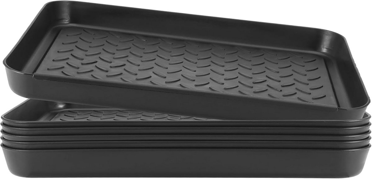 Schoenenrek Set - 6 Stuks Afdruipmatten voor Schoenen, Compact en Duurzaam, 35x27,5 cm, Zwart (6151848399314)