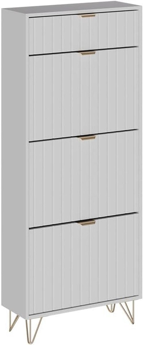 Schoenkast 3 Compartimenten, Zwart, 60 x 145 cm - Opbergruimte voor Schoenen (9101039327296)