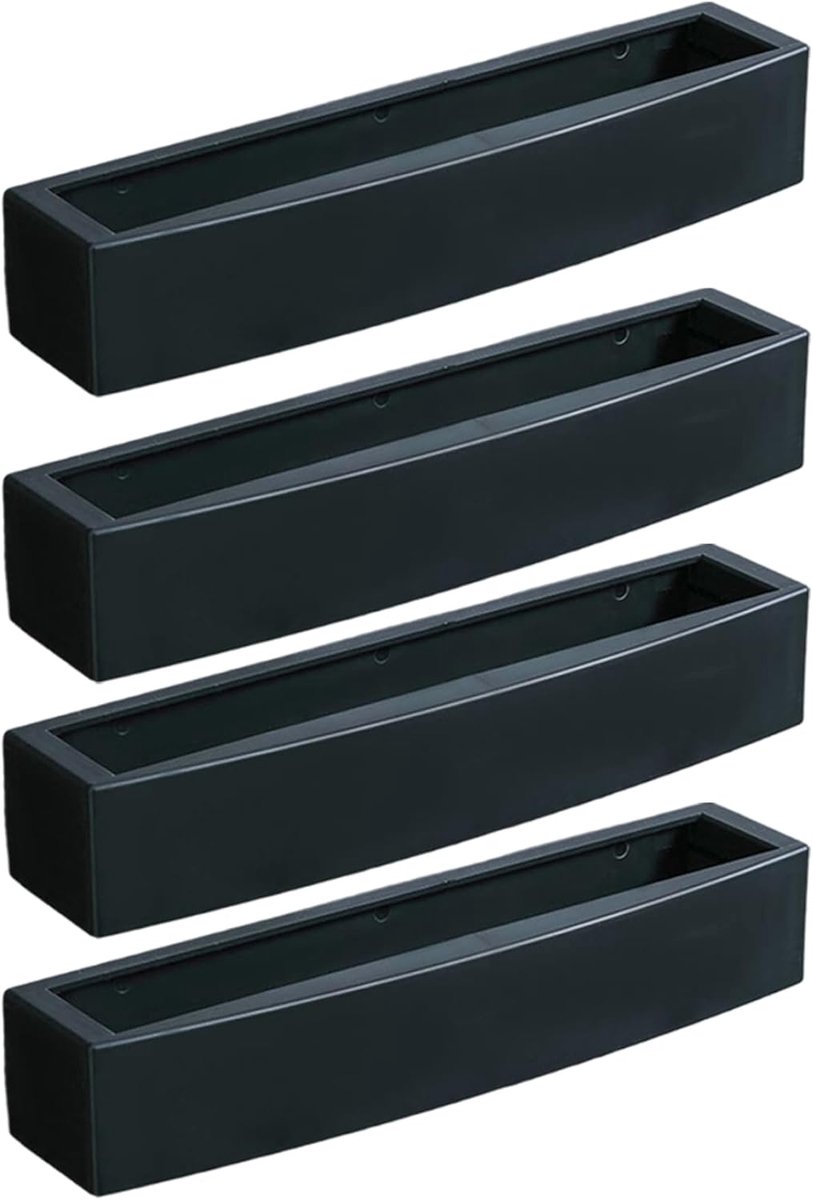 Schoenopbergers - 4 Stuks - Schoenenrek - ABS - Hangende - Aan de muur bevestigd - Verstelbare - Schoenenstapelaar - Schoenenhouder - Pantoffels Opbergen - Universele - Geen boren nodig - Zelfklevend - Voor Vadkamer/Slaapkamer/Woonkamer -27.5cm-Zwart (9484896320229)