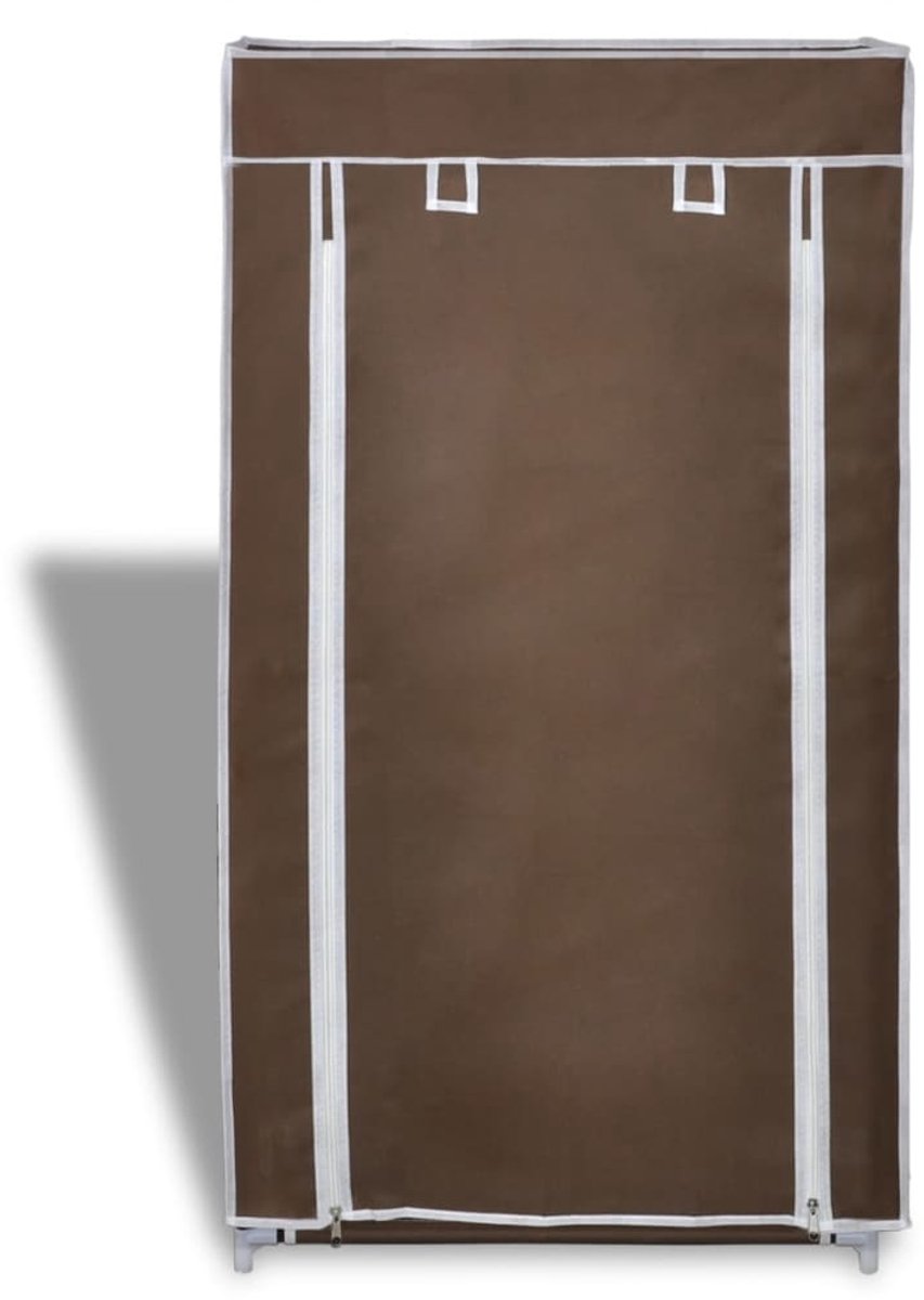 Stoffen Schoenenkast | Schoenenrek met hoes 58 x 28 x 106 cm bruin (6248446699318)