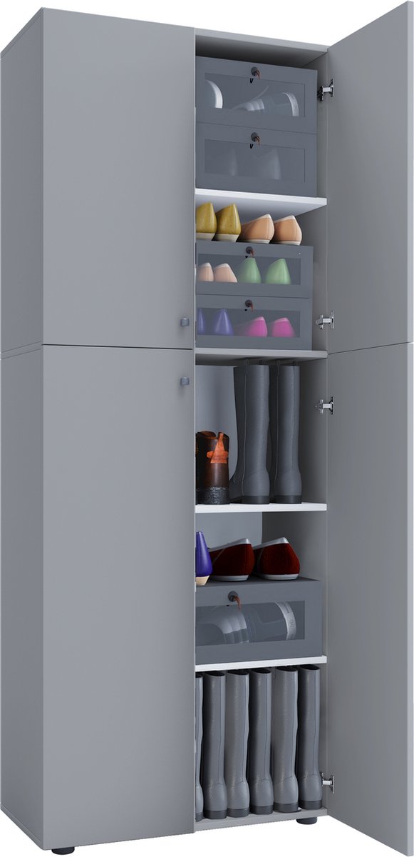 VCM XXL houten grote schoenenkast schoenendressoir schoenenrek laarzen groot Lona 5 vakken XXL houten grote schoenenkast schoenendressoir schoenenrek laarzen groot Lona 5 vakken (4051814372803)