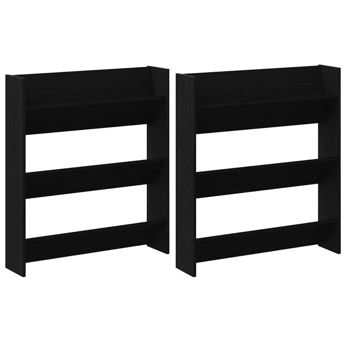 Wand Schoenenkast | Schoenenrek | Opbergkasten met plank Anders Zwart eiken Bewerkt hout (6248446695426)