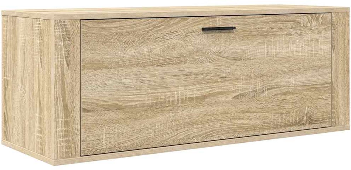 WandSchoenenkast | Schoenenrek | Opbergkast 100x35x38 cm bewerkt hout sonoma eiken (6248446695488)