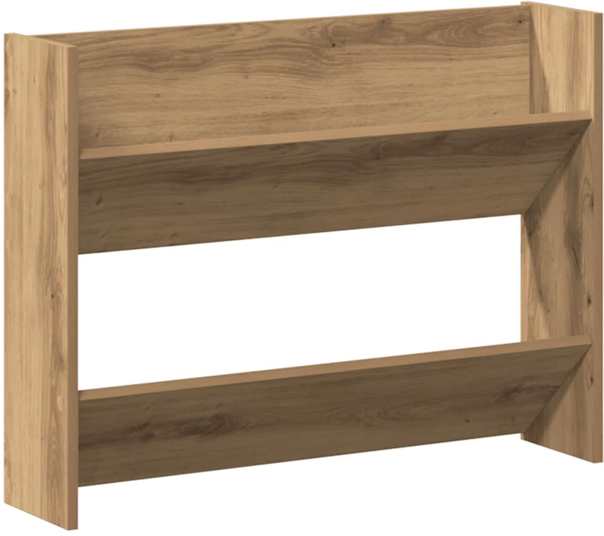 WandSchoenenkast | Schoenenrek | Opbergkast 80x18x60 cm bewerkt hout artisanaal eikenkleur (6248446695594)