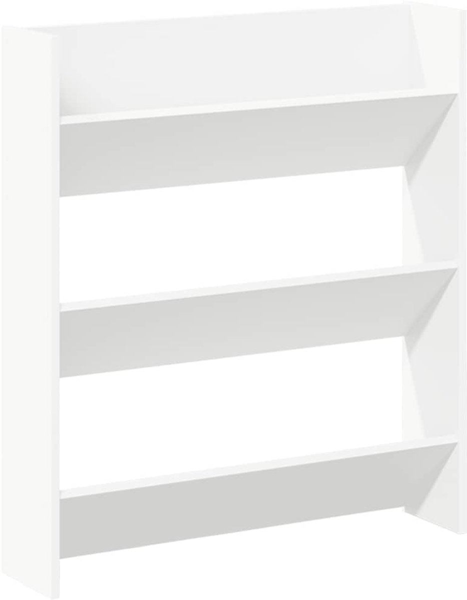 WandSchoenenkast | Schoenenrek | Opbergkast 80x18x90 cm bewerkt hout wit (6248446695686)