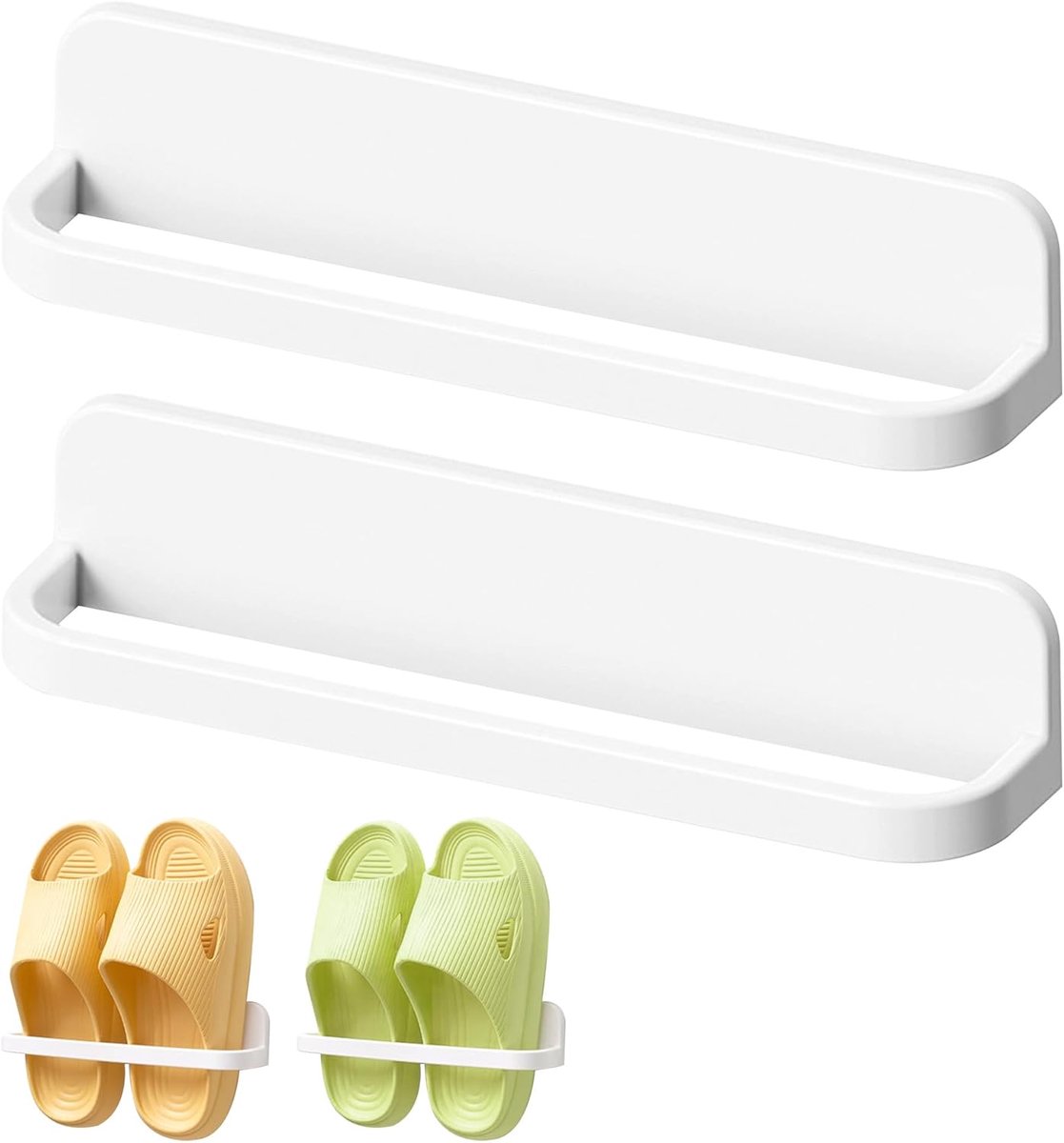 Wandgemonteerde Schoenenhouder zonder Boren - Ruimtebesparende Schoenenorganizer voor Badkamer, Hal en Keuken (2 Stuks) (6151842423459)