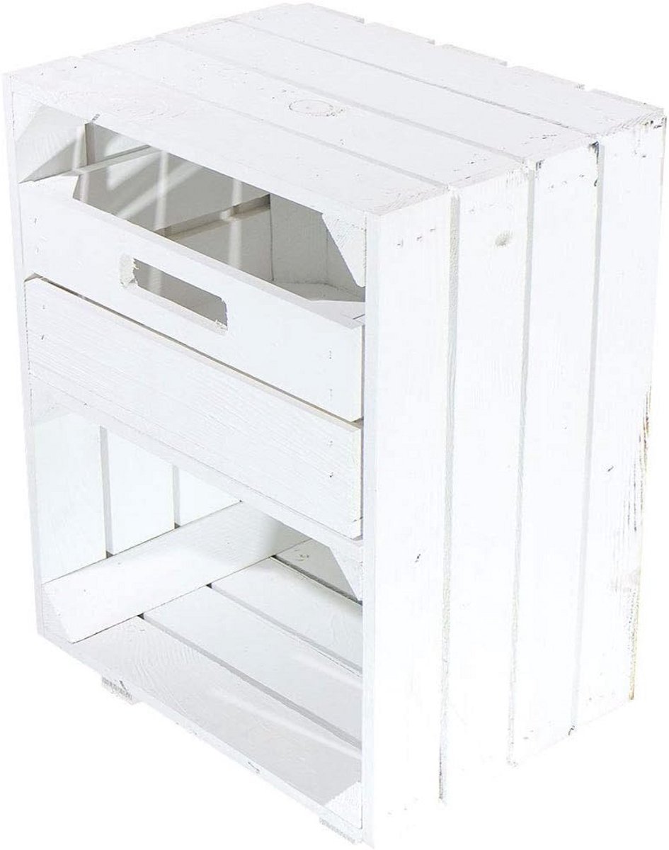 Witte Nachkastje met Lades voor Moderne en Rustieke Interieurs (9101018001896)