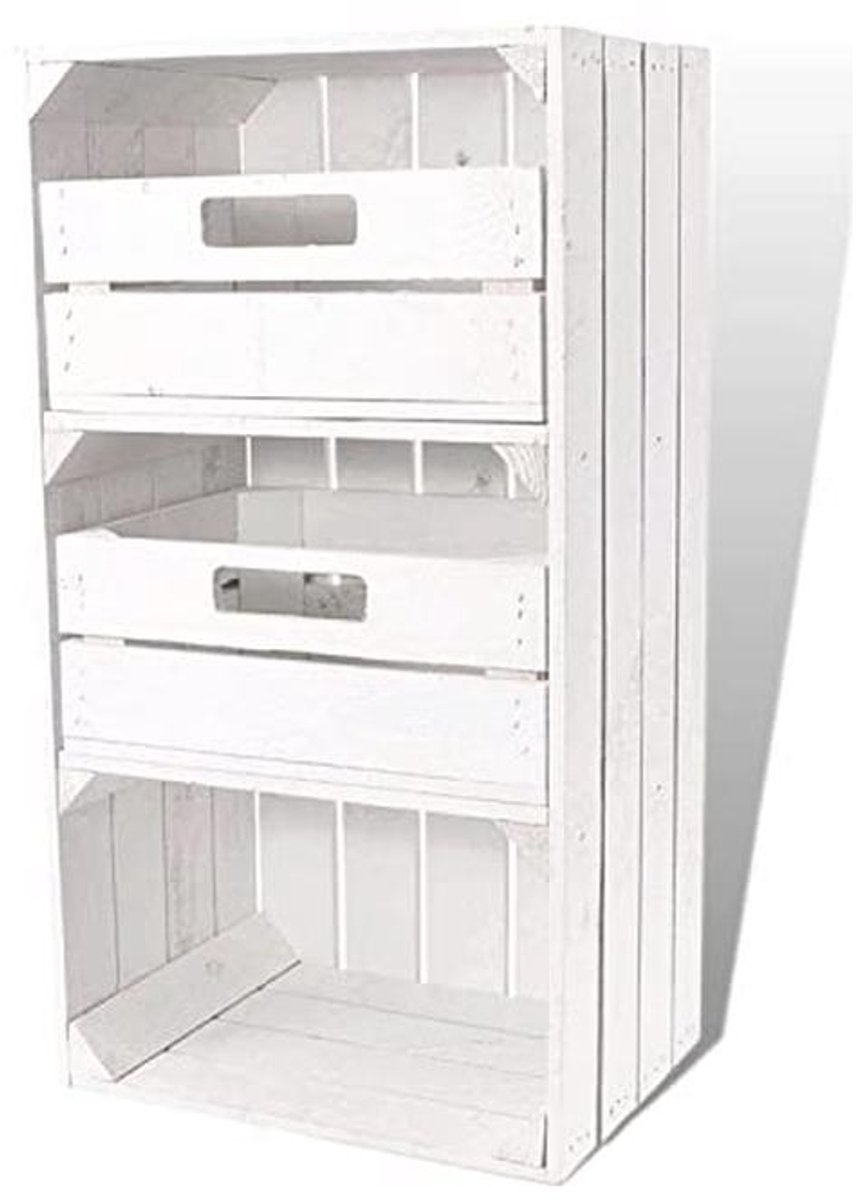 Witte Opbergkist met Laden 68 x 40 x 30 cm - Modern Meubel voor Schoenen, Boeken en Servies (9101003720337)