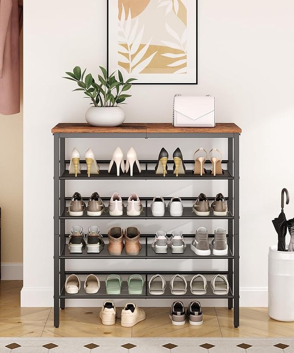 schoenenrek - stapelbare schoenenplank voor kast, ingang, 30D x 75W x 81H centimetres (8785295415143)