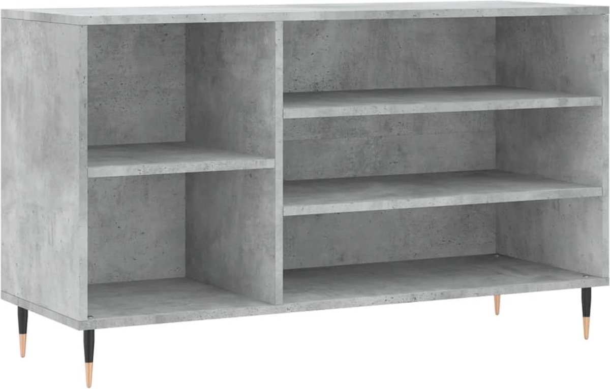 vidaXL - Schoenenkast - 102x36x60 - cm - bewerkt - hout - betongrijs (8721012114470)