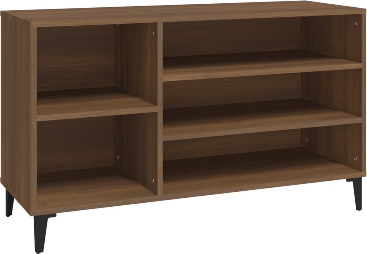 vidaXL - Schoenenkast - 102x36x60 - cm - bewerkt - hout - bruin - eikenkleur (8720287224433)