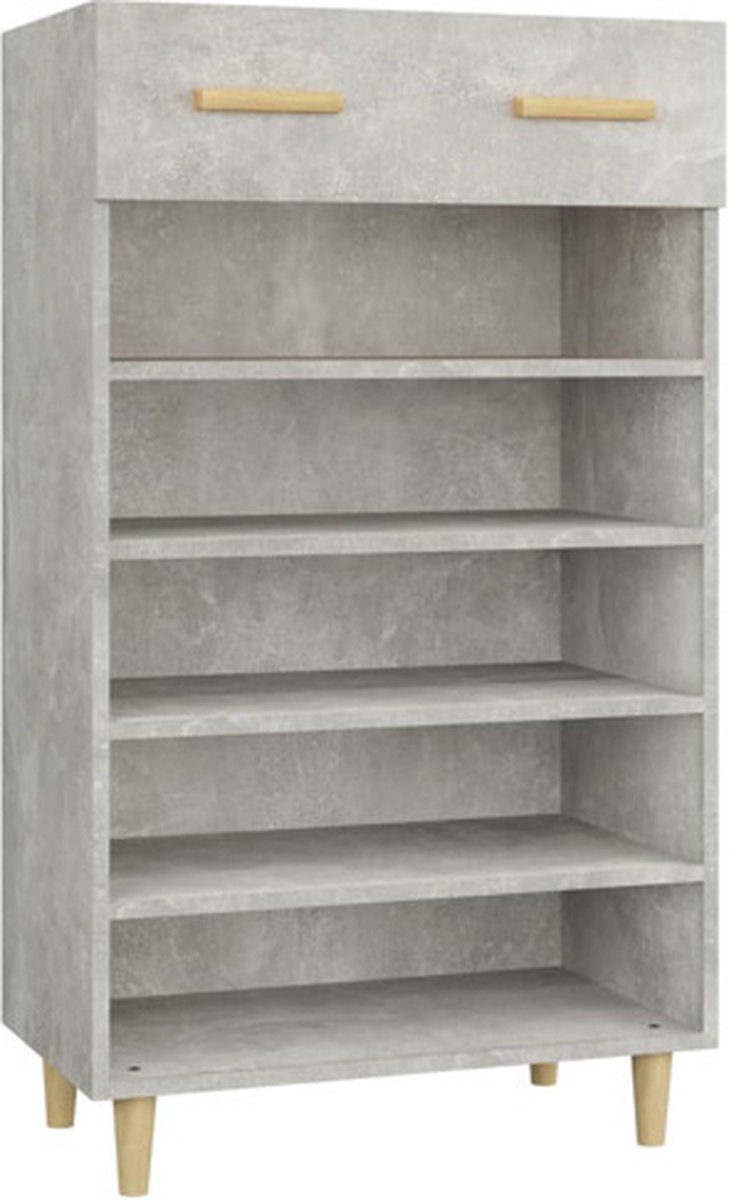 vidaXL - Schoenenkast - 60x35x105 - cm - bewerkt - hout - betongrijs (8720287082958)
