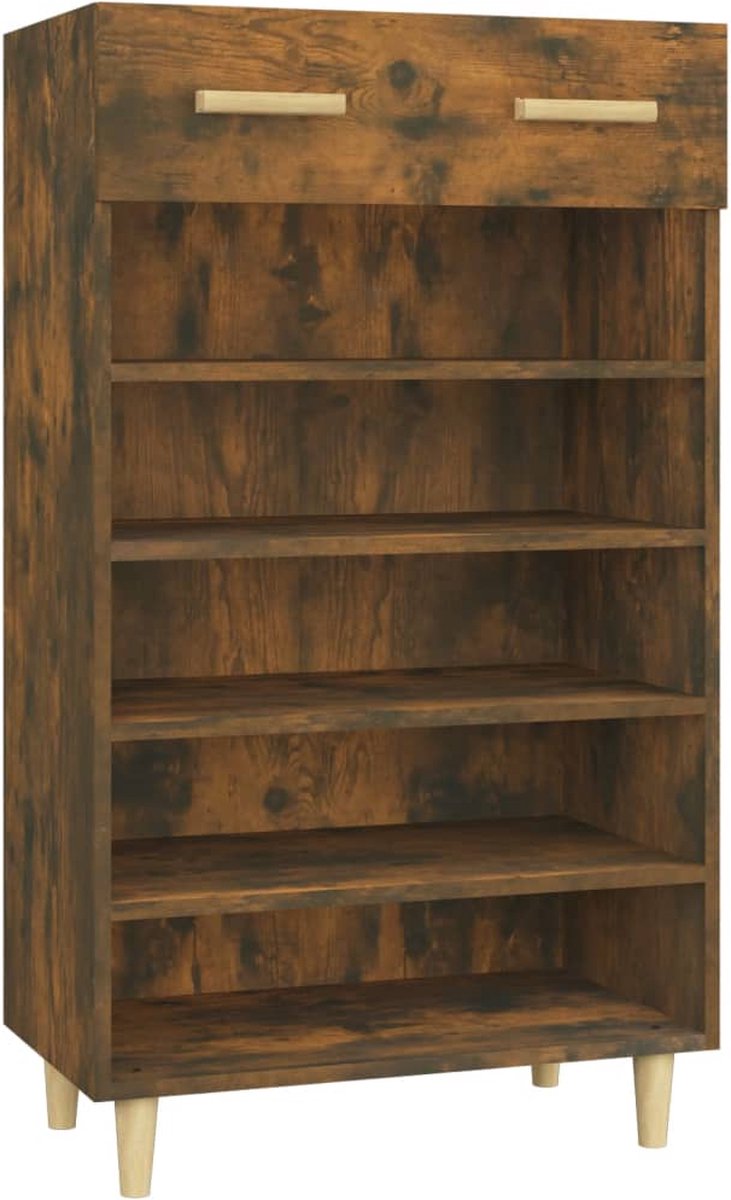 vidaXL - Schoenenkast - 60x35x105 - cm - bewerkt - hout - gerookt - eikenkleurig (8720287086628)