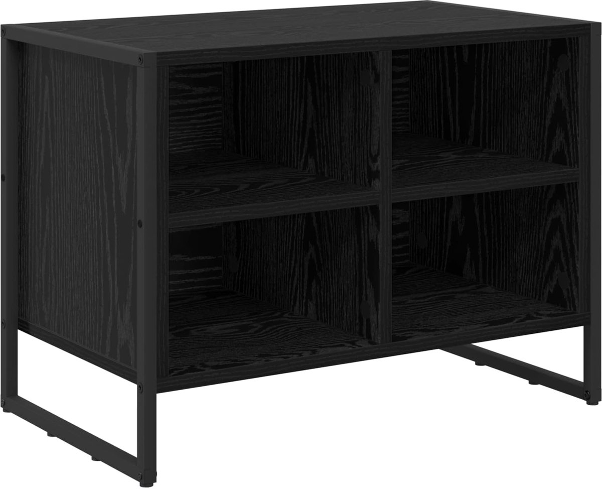 vidaXL - Schoenenkast - Zwart - Eiken - 60 - x - 35 - x - 44 - cm - Bewerkt - hout (8721359495881)