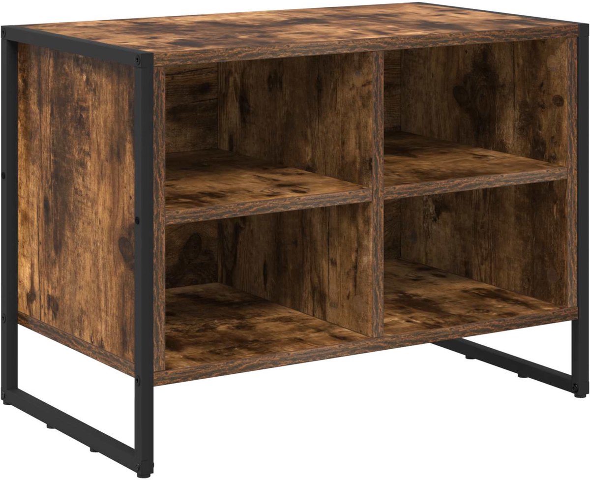 vidaXL - Schoenenkast - met - opslag - Rook - Eik - 60 - x - 35 - x - 44 - cm - Bewerkt - hout (8721359495904)