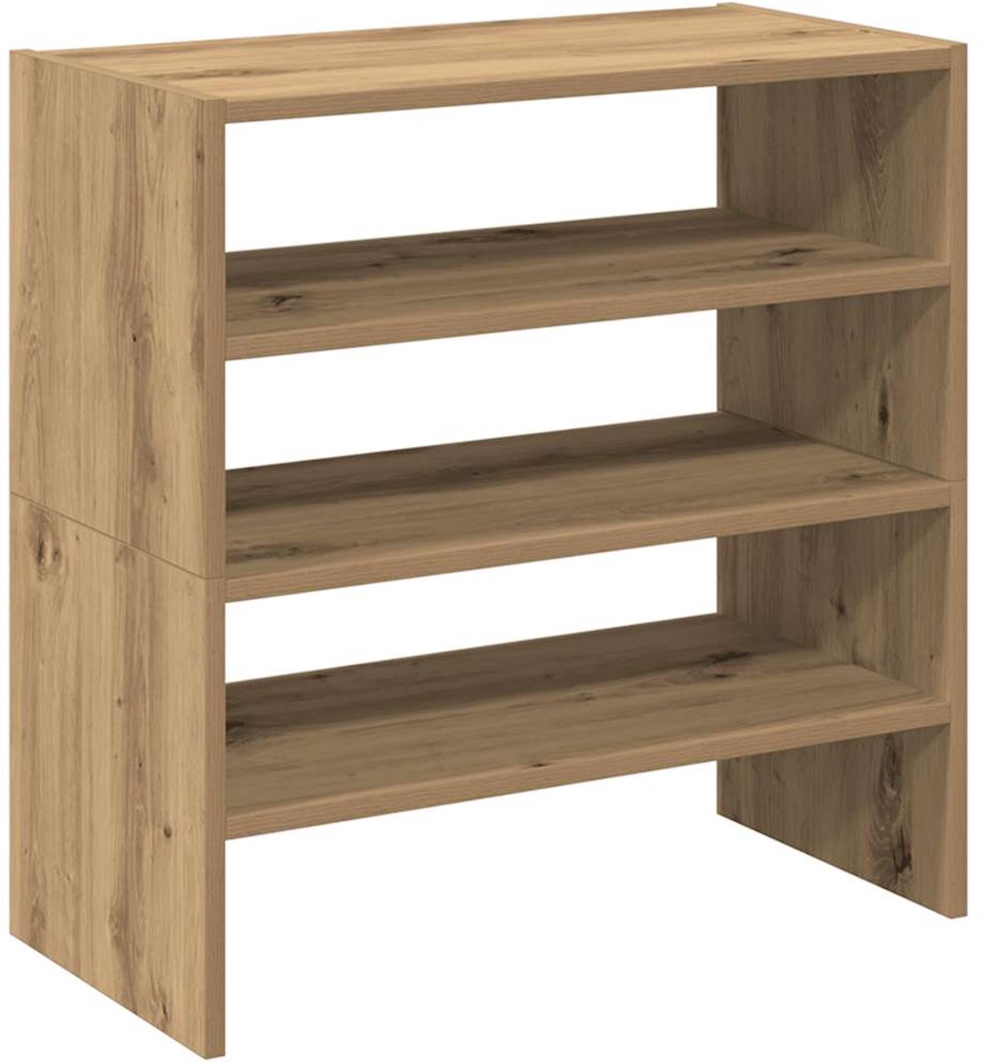 vidaXL - Schoenenrekken - 2 - st - stapelbaar - 60x30x30,5 - cm - artisanaal - eiken (8721158577535)