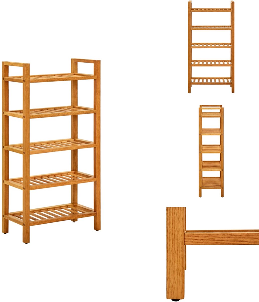 vidaXL Schoenrek - Schoenrekken - Schoenorganiser - Schoenorganisers - Schoenenrek met 5 schappen 50x27x100 cm massief eikenhout (8721032944675)