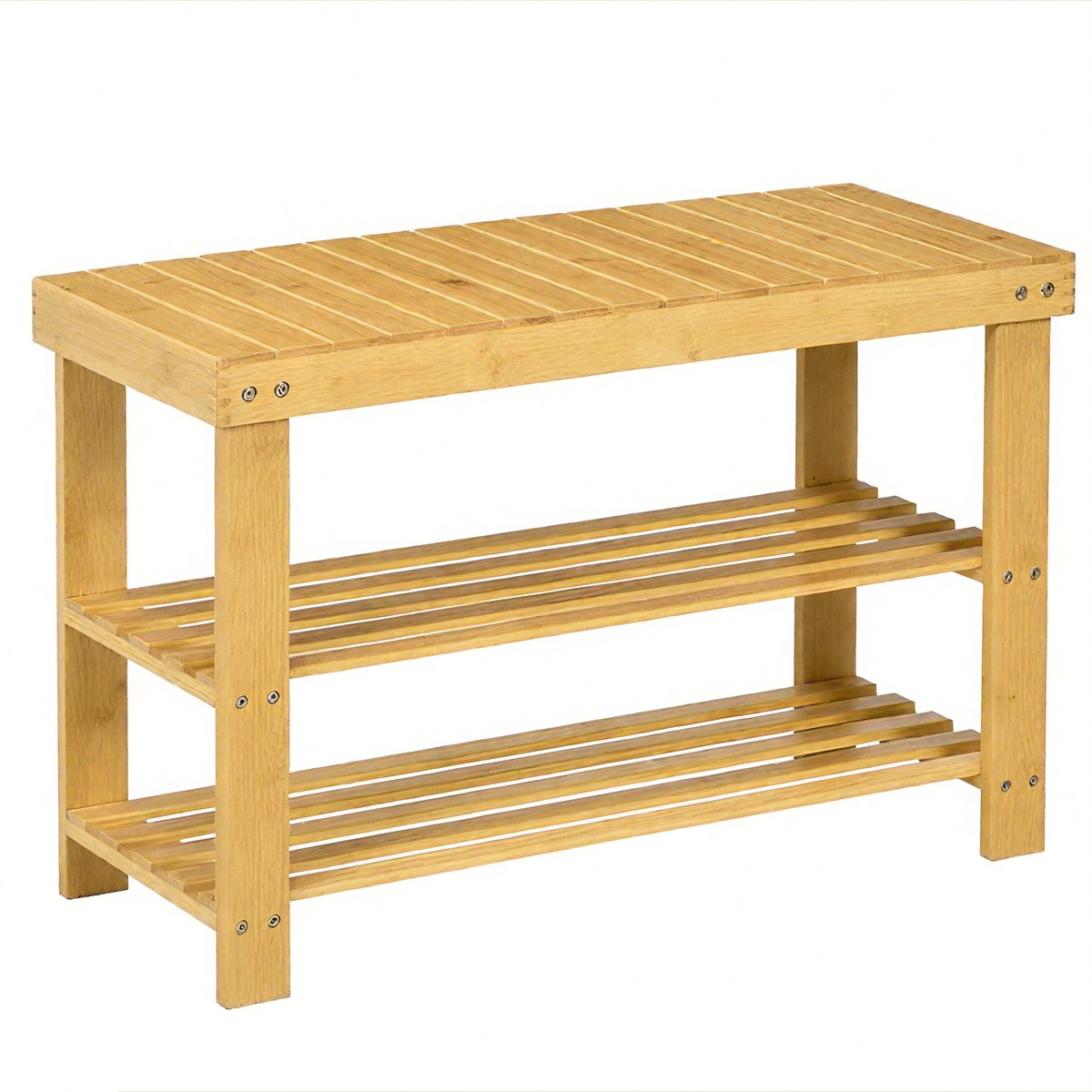 1 kleine schoenenbank uit bamboe met 3 verdiepingen-multifunctioneel schoenrek - natuurlijk design-hoge draagkracht-ideaal voor hal-badkamer of balkon - adventskalender 2025 (7438326739961)