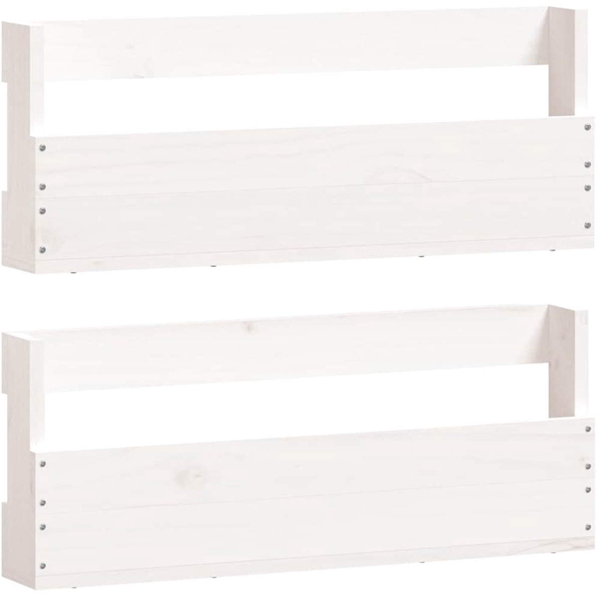 2 st Schoenenkast | Schoenenrekken 59x9x23 cm massief grenenhout wit (6248446699127)