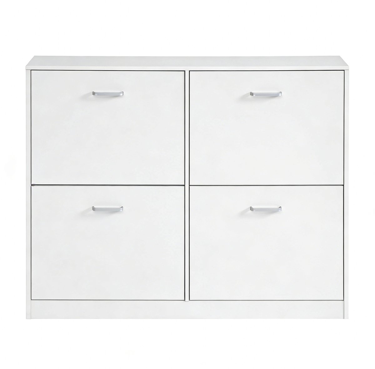 4-vaks schoenenkast 24×105,5×82,7 cm wit, met verwijderbare en verstelbare planken, biedt ruimte voor 16-28 paar schoenen, ruimtebesparend, kantelbeveiliging, geschikt voor hal/gang/slaapkamer (4255839492878)