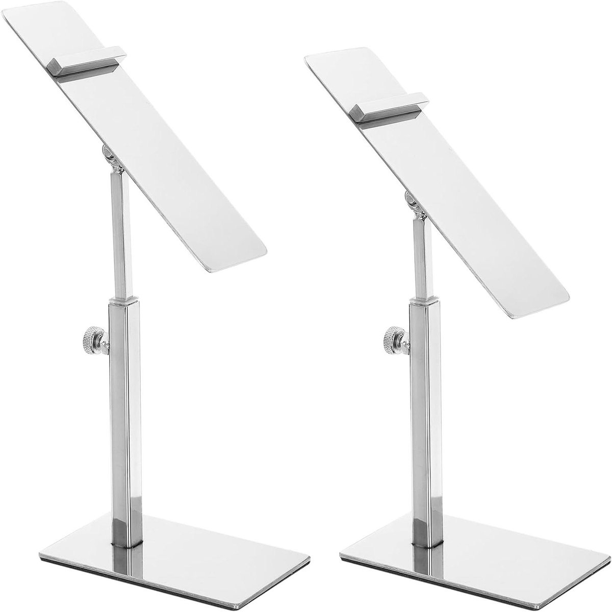 Allecta - Verstelbare Schoenenstandaard 2 stuks | Metaal | Verhoogingen voor schoenen | Huis en winkel supplies - Zilver (8785353676271)