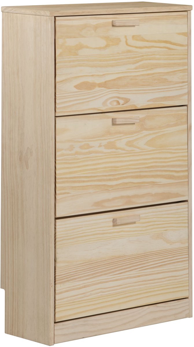 Astigarraga Schoenenkast Vita - voor 18 paar schoenen - Schoenenrek met deuren - 65x25x115cm - 100% massief grenenhout & metalen scharnieren (8422341199809)