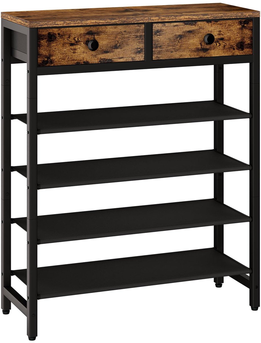 Azomor® Ruim schoenenrek met vijf etages en stoffen laden voor elke ruimte (8721417647016)