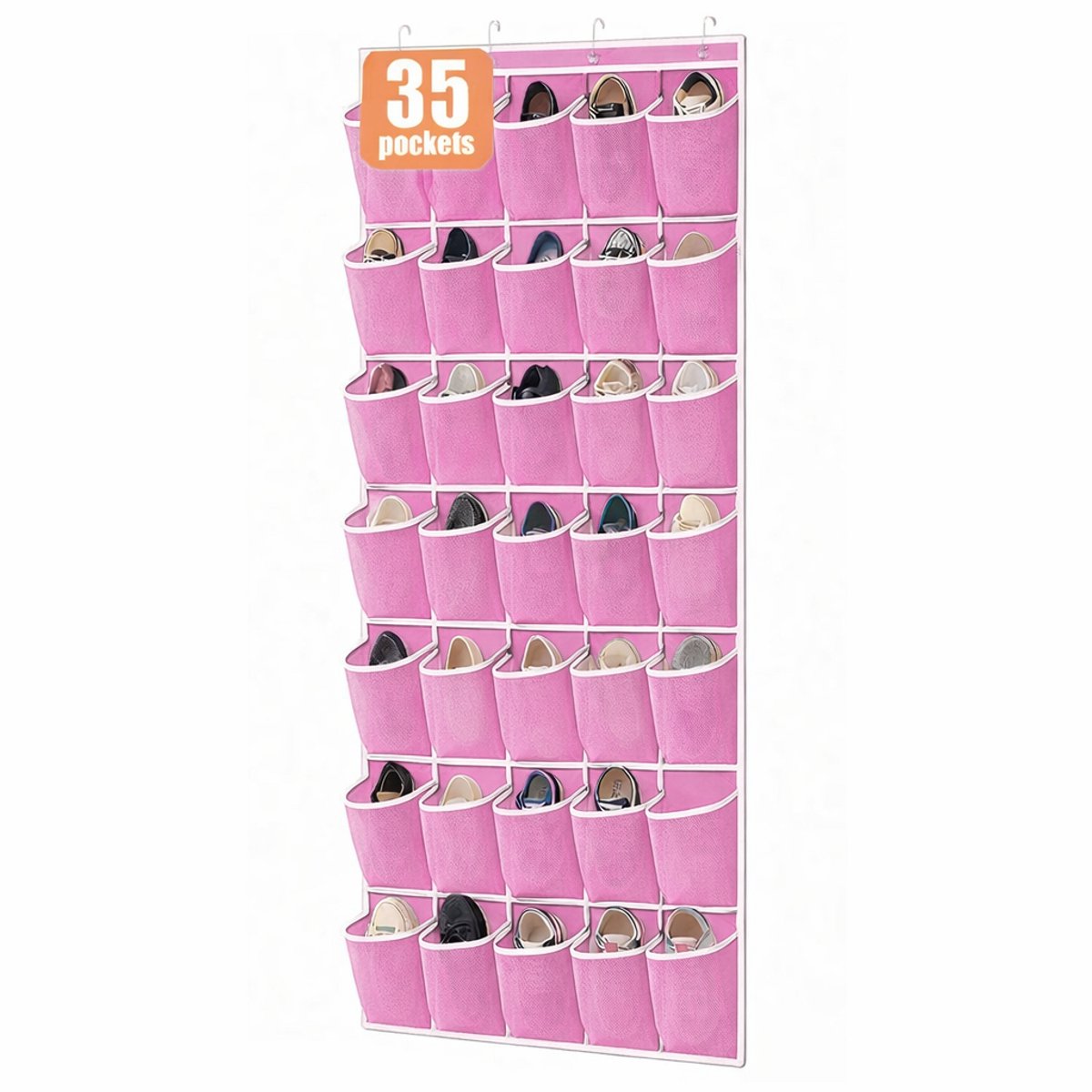 BOTC Schoenenzak hangend - Schoenen opberger - 35 vakken - Schoenenzak - Hangende opberger - Roze (8721049730193)