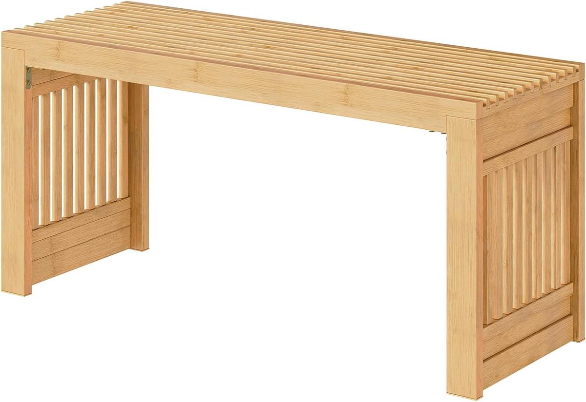 Bamboe Eetbank 90 cm - Voor 2 Personen - Keukentafelbank - Halbank - Schoenenbank - Eetkamer - Hal - Slaapkamer - Naturel Kleurrijke - Duurzaam - Stijlvol. (6153207844855)