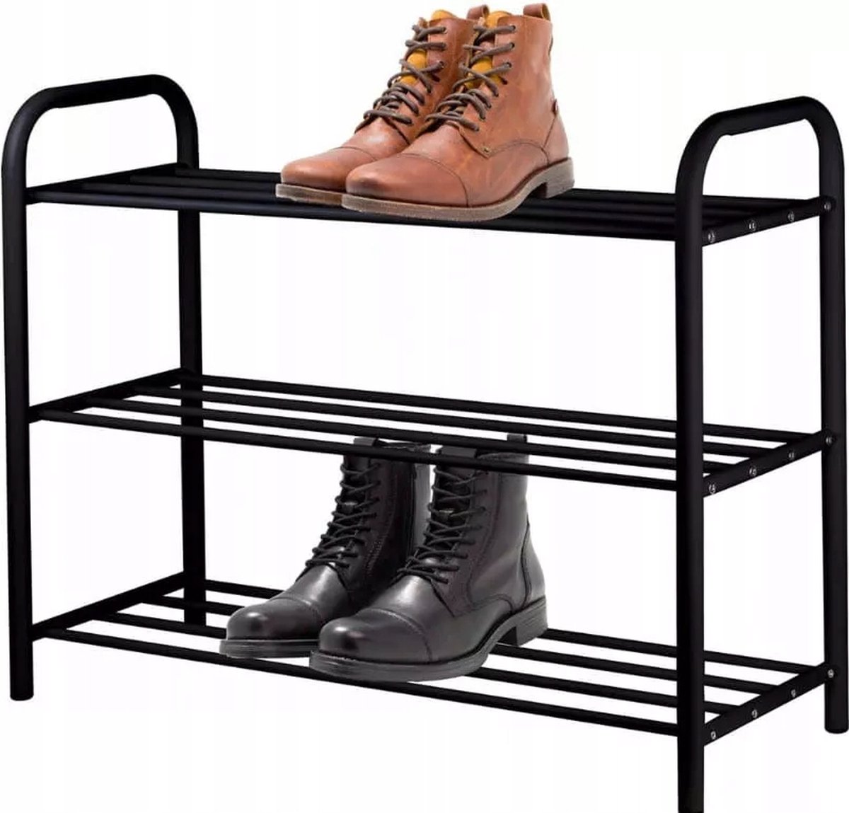 Brunbeste Metalen Schoenenrek Zwart - 3-Lagen (9503555871619)