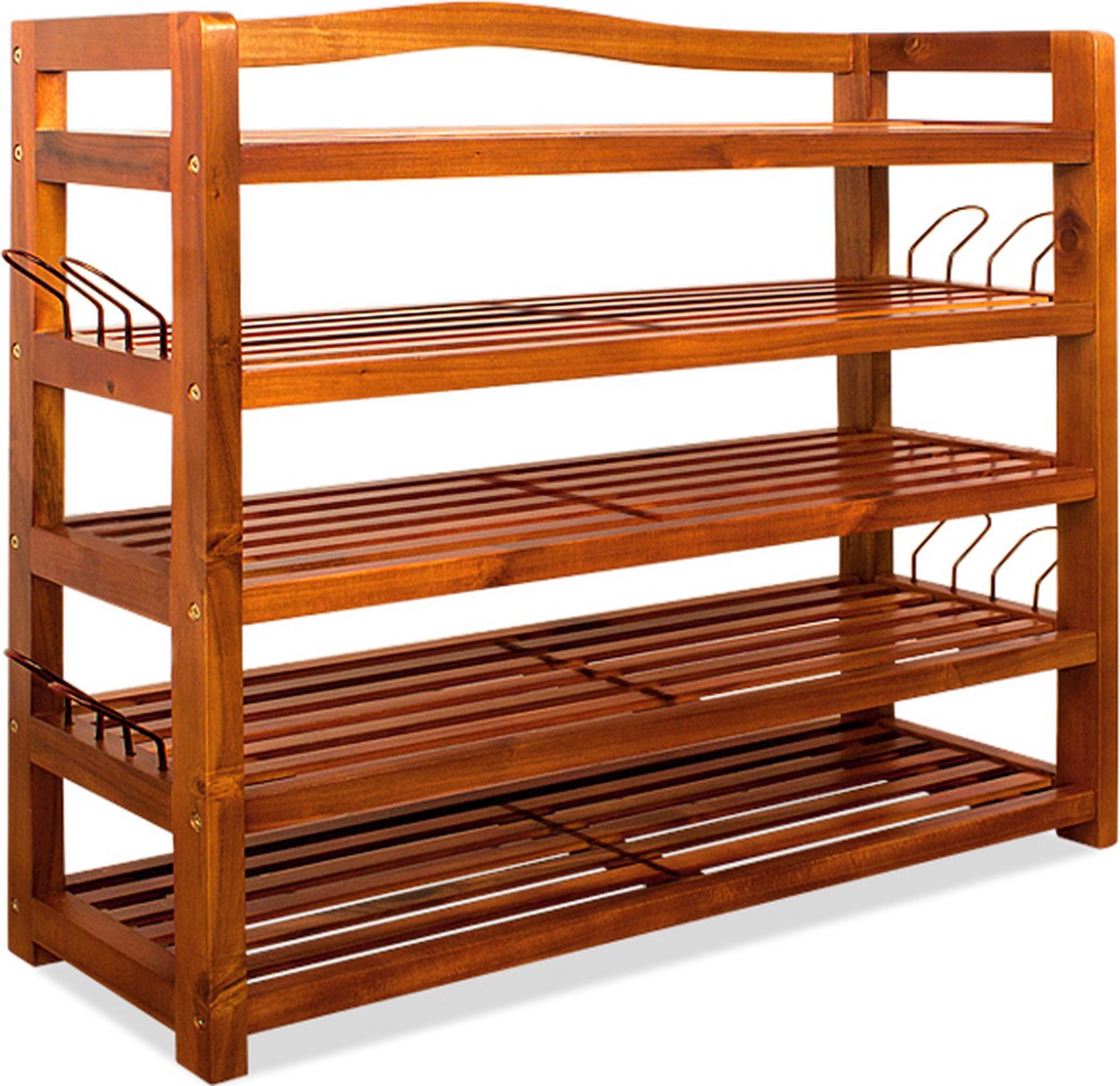 Casaria Schoenenrek 75x26x82cm - 2 stuks - Acaciahout Donkerbruin (4250525389340)