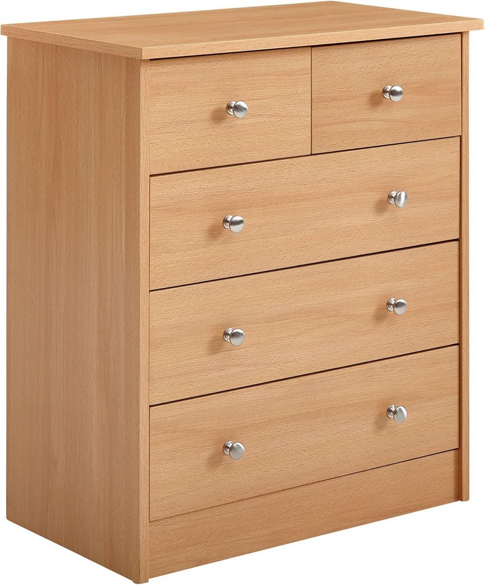 Compact Dressoir met 5 Laden - Multifunctionele Opbergkast 60x70x35 cm (9101073587755)