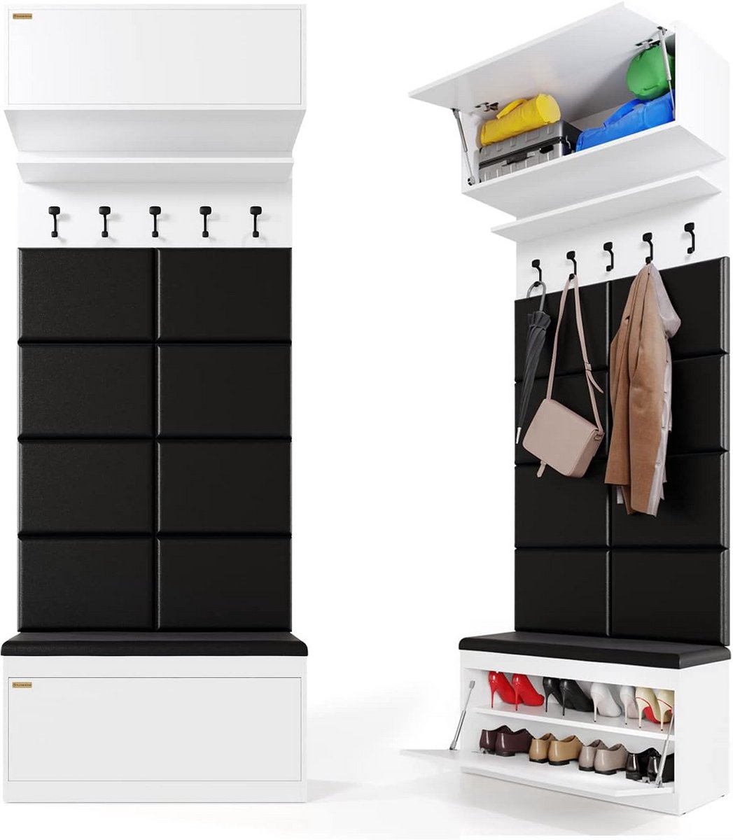 Complete Garderobeset Halmeubel met Schoenenkast, Paneel en Wandkast 100 cm (9101063761400)