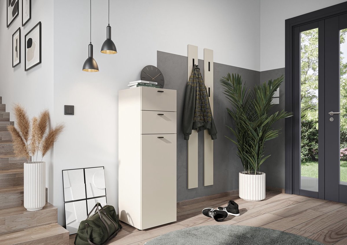 Germania Lavos Schoenenkast 1-Deur en 2-Lades Cashmere (4005949038813)