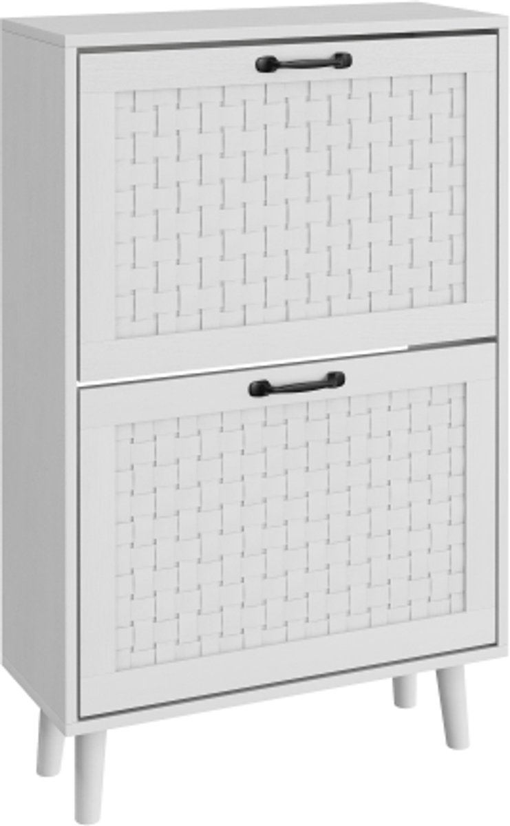 Gotagee Schoenenkast met handgemaakte rotan lades, met massief houten poten, smalle ingang en eenvoudige slanke schoen (4255839454739)