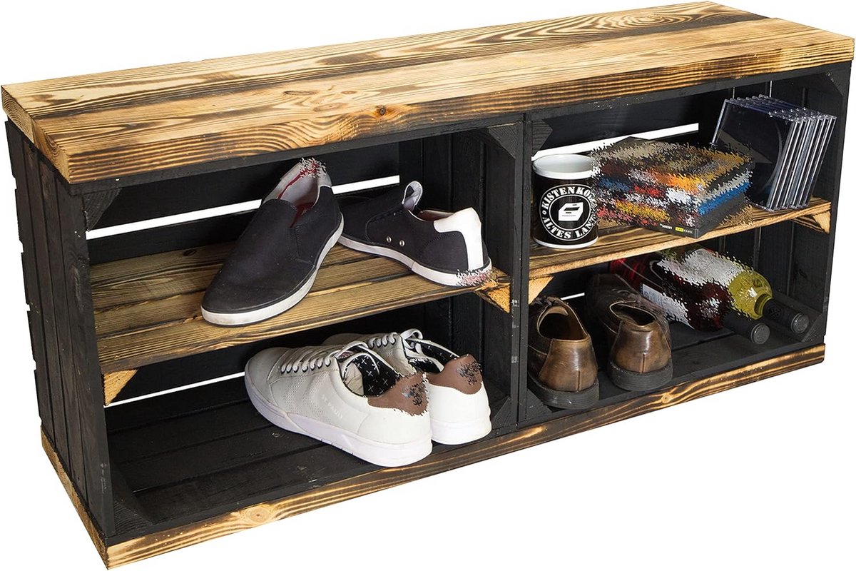 Houten Schoenenkast met Zitbank en Opbergruimte (9101058762351)