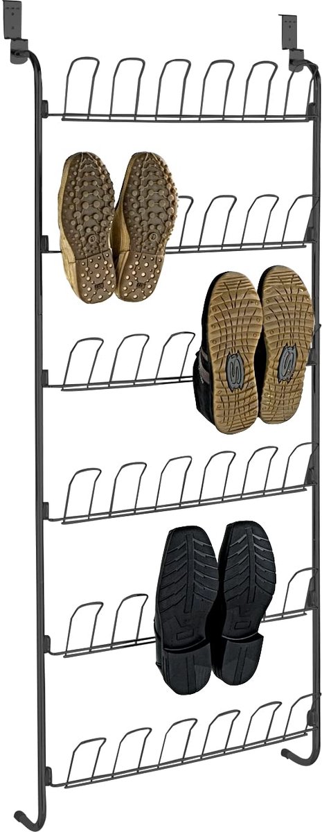 Ibenzoa® Slim Ophangbaar Deurschoenenrek met 6 Planken voor 18 Paar Schoenen (8721358357906)