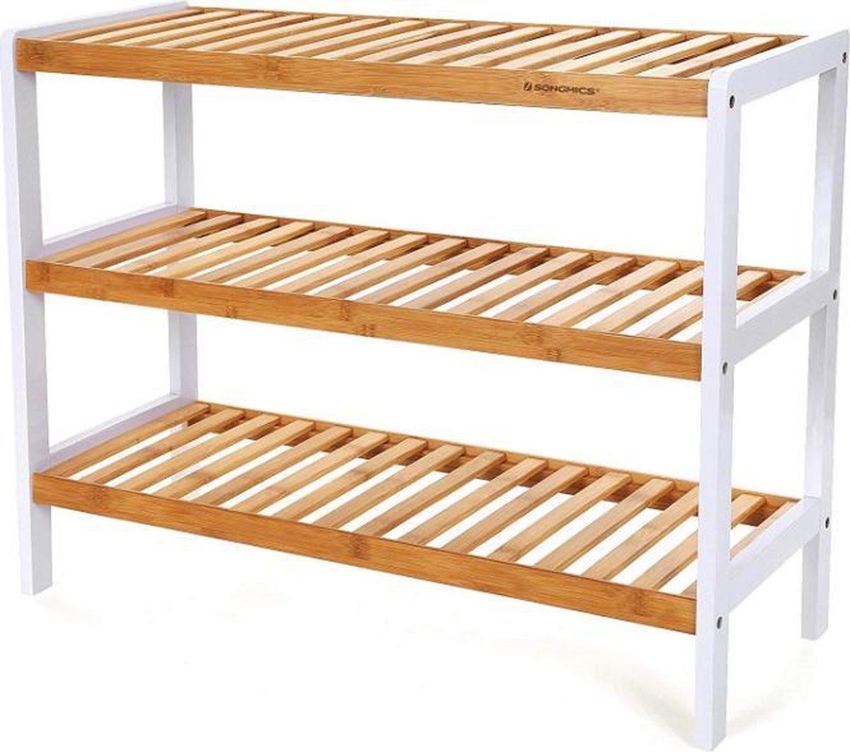 MIRA Home - Schoenenbank - Schoenenrek - Opbergrek - Bamboe - 3 planken - 55x26x70 (7439605327367)