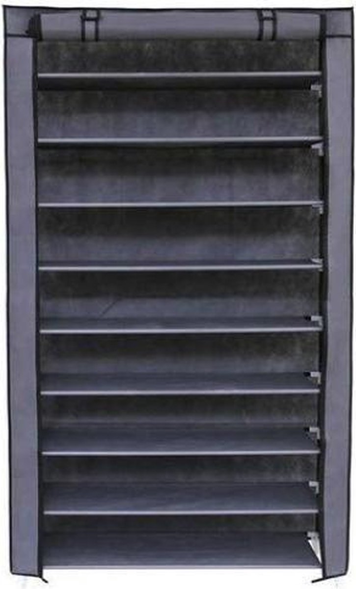 MIRA Home Schoenenrek - Metalen Schoenenrek - Basic - Stof - Grijs - 88x28x160 (7439605432412)