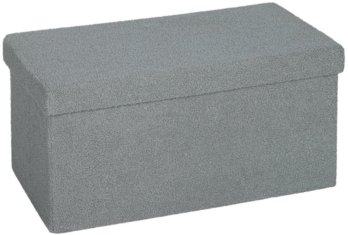 Merax Opbergpoef met Deksel - Gestoffeerde Zitbank met 84L Opbergruimte - Opvouwbare Poef - Sterke MDF Constructie 120 kg - Donkergrijs (8721178480808)