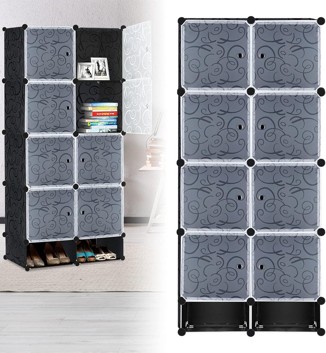 Modulaire Kledingkast met Deuren en Schoenenopslag - Flexibel Opbergsysteem (9101057441103)