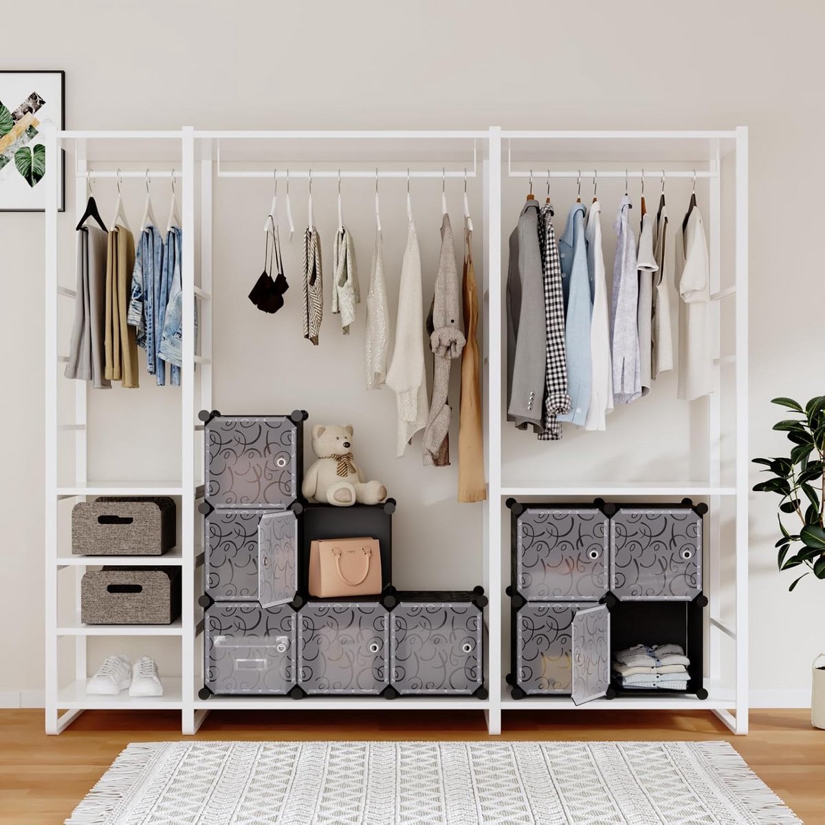 Modulaire Kubus Opbergkast met Deuren voor Kleding en Speelgoed (9101057979156)